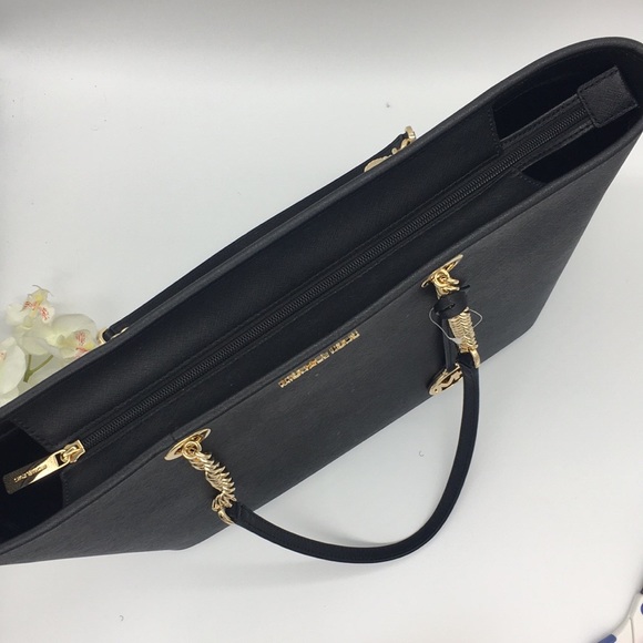 MICHAEL KORS SHANIA LARGE EW CHAIN TOTE BLACK - Picture 8 of 8